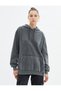Hooded Sweatshirt Raised Faded Effect Relaxed Cut Kangaroo Pocket - 3