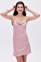 Êtincelle Dusty Rose Degaje Collar Sling Short Satin Nightgown - 3