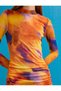 Short Transparent Pencil Dress Long Sleeve Gathered - 5