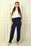 Imported Crepe Plus Size Trousers with Elastic Sides
