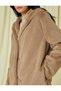 Hooded Oversized Plush Short Coat - 5