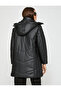 Long Puffer Jacket with Hooded Zipper - 4