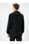 Sports Jacket Hooded Zippered Slogan Printed Pocket Detailed - 4