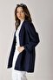 Shawl Collar Lycra Long Jacket - 2