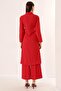 Long Crepe Jacket with Turn-Down Collar and Tie Waist - 5