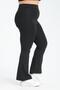 Plus Size Diving Fabric Spanish Leg Gathering Black Leggings - 3