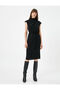 Midi Dress Scoop Neck Tie Detail at Waist Short Sleeve - 3