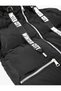 Long Puffer Jacket Zippered Pocket Detailed Hooded Slogan Printed - 7