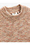 Soft Textured Long Sleeve Dress Ribbed Half Stand Collar Pocket Detailed - 3