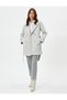 Stamp Coat Double Breasted Buttoned Pocket Detailed Belted Waist - 2
