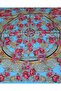 وشاح ساتان بوهيمي فيروزي بنقشة زهور - 90x90 - 3
