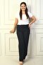 Imported Crepe Plus Size Trousers with Elastic Sides - 2