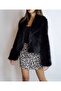 Women's Black Premium Shal Collar Sunny Rabbit Fur Short Jacket Coat Yy 101170 - 3