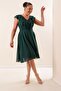 Collar Flounced Chiffon Plus Size Dress