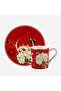 Butterfly Walley Red White Porcelain Coffee Cup Set 90 ml - 5