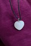 Pink Quartz Heart Necklace - Lover Custom Necklace, Natural Stone Necklace Leather Drawstring Necklace Large Size Necklace - 3