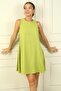 Women's Sleeveless Linen Effect Short Dress - 2