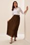 Elastic Waist Lined Pleated Long Chiffon Skirt