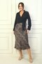 Elastic Waist Leopard Pattern Flared Satin Skirt - 3