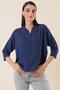 Polo Neck Three Quarter Sleeve Ayrobin Blouse - 2
