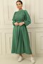 Laced Linen Effect Long Dress
