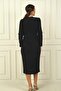 Women's Double-Breasted Collar Sleeves Belted Waist Lined Crepe Dress Slim Fit - 4