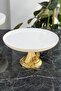 Porcelain Presentation Plate with Metal Stand & Cake and Pastry Food Presentation Plate - 2