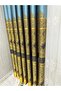 Nivemeshome Gönen Turquoise-gold671539 1/3 Close Pleated Background Curtain Apm - 2