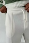 Boyfriend Men's Stitched Waffle Fabric Elastic Waist White Jogger - 2