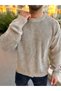 Sweater Knitwear Oversize Non-Pilling Natural Cotton Ripped Detailed Laser Cut Comfortable Cut Loose Sweater - 5