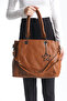 Women's Brown Shoulder and Arm Bag with Soft Leather Accessories - 6