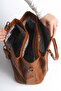 Women's Brown Shoulder and Arm Bag with Soft Leather Accessories - 5
