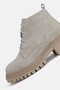 WOMEN BEIGE SUEDE GENUINE NATURAL LEATHER LACE-UP BOOTS & BOOTIES - 6