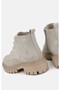 WOMEN BEIGE SUEDE GENUINE NATURAL LEATHER LACE-UP BOOTS & BOOTIES - 5