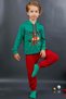 Girls Boys Merry Christmas and Deer Printed New Year Green Tracksuit Set - 6