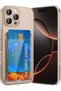 iPhone 16 Pro Max Case Transparent Back with Card Holder Compartment Wallet with Business Card Soft Silicone Qr Process