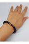 Wooden Black Colored & Onyx Stone 8mm Unisex Design Bracelet Hawaii Model (11130) - 4
