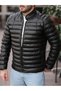 Men's Leather Puffer Coat - 3