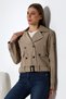 Women's Lined Belted Pocketed Water Repellent Fabric Crop Trench Coat Mink - 8