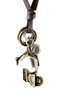 Scooter Engine Design Adjustable Leather Drawstring Necklace Gold Color