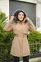 Beige Fur Lined and Waterproof Women's Winter Coat & Coat - 2