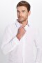 Men's Slim Fit Slim Fit Cotton Terry Cotton Fabric Easy Iron White Shirt