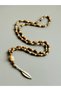 Men's Necklace with Arrowhead Aquamarine and Wood Beads