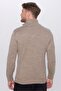 Men's Slim Fit Slim Fit Dobby Zippered Brown Stand Collar Knitwear Sweater - 5