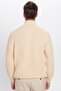 Men's Slim Fit Slim Fit Zippered Cream Stand Collar Knitwear Sweater - 5