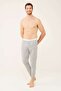 BASE. Polo Assn. Men's Gray Melange Thin Cotton Pajama Bottoms 18470