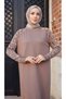 Women's Mercerized Figured Knitwear Dress - 3