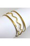 Gold Gold Color Steel Bracelet 3 Pieces (1 Zigzag Ajda, 2 Plain Ajda)