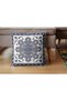 4-Piece Digital Printed Gift Throw Pillow Set - White and Navy Blue Background with Uzbek Pattern - 3