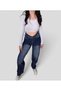 Baggy Jeans with Buckle Detail, Dark Blue, Tint Chemical, Super High Waist, Without Lycra - 8